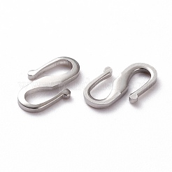 真鍮製S字クラスプ  長持ちメッキ  プラチナ  12x7.5x1mm&nbsp;KK-L205-04P