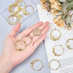 ラックメッキ合金空枠ペンダント  UVレジンDIY用  エポキシ樹脂  プレスジュエリー  フラットラウンド  オーシャンスタイル  ゴールドカラー  10.8x7.4x1.8cm&nbsp;PALLOY-OC0001-02G