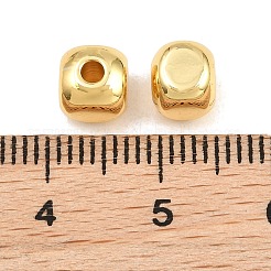 真鍮ビーズ  キューブ  ラックめっき  長持ちメッキ  鉛フリー＆カドミウムフリー  18KGP本金メッキ  6x6x6mm  穴：2mm&nbsp;KK-CBA78C7-16G