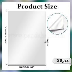 工芸彫刻用の長方形のアルミ箔紙シート  銀  300x200x0.1mm&nbsp;LS-DIY-WH0671-302B-01