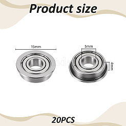 クロム鋼ベアリング20個  ガンメタ色  15x4mm  内径：5mm&nbsp;FIND-GA0007-29A