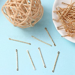 鉄棒コネクタチャーム  ニッケルフリー  テクスチャ  ライトゴールド  30x2x1.2mm  穴：1mm&nbsp;IFIN-YW0001-49