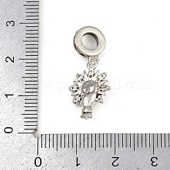 真鍮トパーズラインストーンヨーロピアンダングルチャーム  大穴ペンダント  プラチナ  太陽  26mm  穴：4.5mm&nbsp;LS-KK-P324-09P
