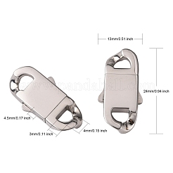 変色しない304ステンレススチールボックス留め具  オーバル  ステンレス鋼色  24x13x4.5mm  穴：3x4mm&nbsp;STAS-S080-03B-P