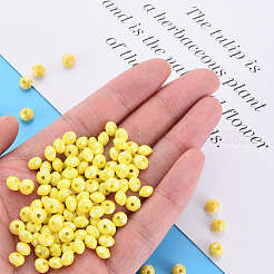不透明なアクリルビーズ  ABカラーメッキ  ファセットロンデル  きいろ  6mm  穴：1.5mm  約5480個/442g&nbsp;LS-MACR-Q239-018C-02