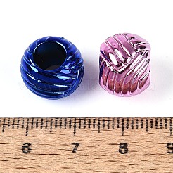 UVメッキ不透明アクリルヨーロピアンビーズ  大穴ビーズ  虹色の  ロンデル  ミックスカラー  13.5x10.5mm  穴：7mm&nbsp;PACR-T017-15M