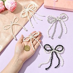 5個 5スタイル 蝶結び プラスチック 模造真珠 靴チャーム  靴の装飾  ミックスカラー  80~100x46~95x8~33mm  1個/スタイル&nbsp;AJEW-CJ0001-64