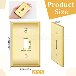 ABS樹脂製コンセント壁プレート  二重コンセントカバー  長方形  ゴールド  70x115x6mm  穴：4.4mm&nbsp;AJEW-WH0410-464B-01