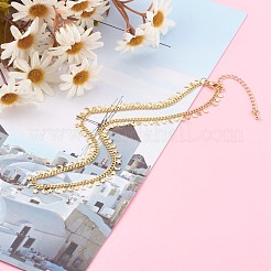 真鍮製ペンダントネックレス  カーブチェーン付き  スター＆ムーン  ゴールドカラー  15インチ（38cm）&nbsp;NJEW-JN03413