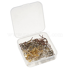真鍮製フックイヤーワイヤー  ミックスカラー  22x11x0.75mm  20ゲージ  120個/箱&nbsp;KK-KS0001-09