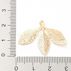 真鍮チャーム  カドミウムフリー＆ニッケルフリー＆鉛フリー  リーフチャーム  18KGP本金メッキ  23x29x1.5mm  穴：1.4mm&nbsp;KK-E090-18G