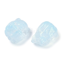 透明スプレーペイントガラスビーズ  キツネ  ライトスカイブルー  15x14x13.5mm  穴：1.2mm&nbsp;GLAA-H035-01E