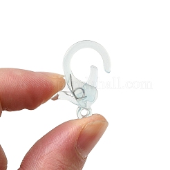 透明なプラスチック製のカニカン  ライトブルー  26x19x6mm  穴：2mm&nbsp;KY-H005-A02