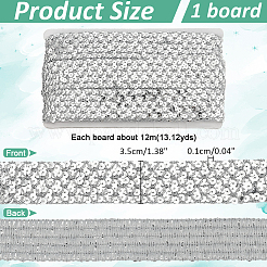 プラスチックスパンコールビーズ  スパンコールビーズ  装飾アクセサリー  5列パレットロール  フラット  銀  35x1mm  12m /板&nbsp;OCOR-WH0003-026A
