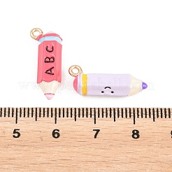 合金エナメルチャーム  ライトゴールド  鉛筆チャーム  20x8.5x6mm  穴：1.5mm&nbsp;ENAM-D320-01B