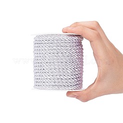 ポリエステル3重コード  スプールで  ツイストロープ  DIYコードジュエリーのパーツ  ゲインボロ  5mm  スプール：82x83mm  約18m /ロール&nbsp;OCOR-WH0033-17B-WH