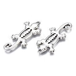 合金のチベット風チャーム  カドミウムフリー＆鉛フリー  ヤモリ  アンティークシルバー  36x16x2.5mm  穴：1.5mm  約400個/1000g&nbsp;TIBEP-N008-116