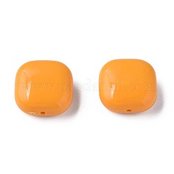 不透明なアクリルビーズ  正方形  オレンジ  15x15x7.5mm  穴：1.2mm  約375個/500g&nbsp;MACR-S373-147-A07
