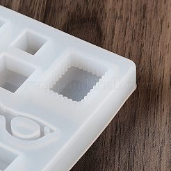 グラス、長方形、正方形の DIY シリコン型  ペンダントメイキング  レジン型  UVレジン用  エポキシ樹脂ジュエリー作り  ホワイト  80x89x12mm  穴：2~2.3mm  内径：11~41x10~25mm&nbsp;LS-SIMO-H019-04F