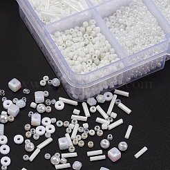 DIYジュエリー作成キット  ガラスシードビーズ12/0個を含む  ガラス竹ビーズ  ABSプラスチックビーズ  アクリルビーズ  ポリマークレイビーズ  水晶の線  ミックスカラー  ビーズ：4750個/セット&nbsp;DIY-YW0003-88F