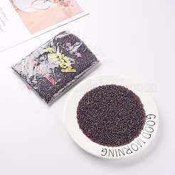 ラウンドガラスシードビーズ  透明色の虹  ラウンド  ミスティローズ  12/0  2mm  穴：1mm  約30000個/ポンド&nbsp;SEED-A007-2mm-176