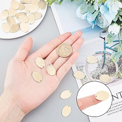 真鍮チャーム  空白タグのスタンプ  長持ちメッキ  オーバル  ブラッシングアンティークブロンズ  22x14x0.8mm  穴：1.2mm  30個/箱&nbsp;KK-PH0004-38AB