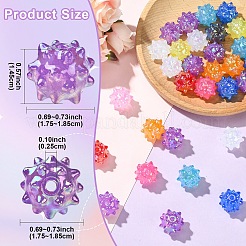 30個のabメッキ不透明アクリルビーズ  うに  ミックスカラー  14.5x17.5~18.5x17.5~18.5mm  穴：2.5mm&nbsp;JACR-YW0001-04
