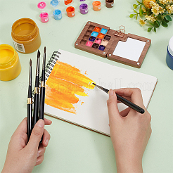 携帯用水彩画用品セット  木製水彩絵の具パレットボックスを含む  アルミ着脱式水彩筆ペン  メタルバインダークリップとa5アートドローイングスケッチブック  ミックスカラー&nbsp;AJEW-PH0011-28