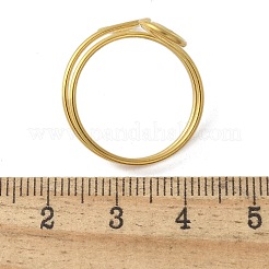 304ステンレススチールラウンドラップオープンカフリング女性用男性用  18KGP本金メッキ  内径：17mm&nbsp;RJEW-Z071-02B-G