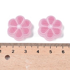 プラスチックエナメルカボション  花  ピンク  21x19.5x4.5mm&nbsp;KY-Q070-05A
