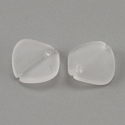 ガラスチャーム  花びら  ホワイト  12.8x12.8x4.8mm  穴：1.2mm&nbsp;GLAA-WH0033-29