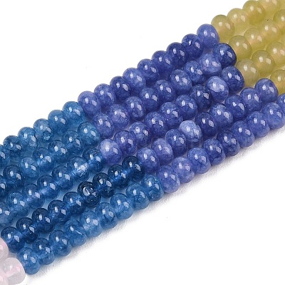 天然水晶、ローズクォーツ、染色された白翡翠のビーズ連売り  ロンデル  ミックスカラー  6x4mm  穴：1mm  約95個/連  15.31''（38.9センチメートル）&nbsp;G-Z135-C10-1