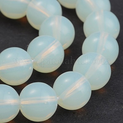 ラウンドオパールビーズ連売り  淡いターコイズ  12mm  穴：1.5mm  約34個/連  15.3インチ&nbsp;EGLA-J057-03-12mm-1