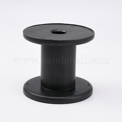 ワイヤーのためのプラスチック製の空のスプール  スレッドボビン  ブラック  10.1x8.9cm&nbsp;TOOL-WH0138-02-1