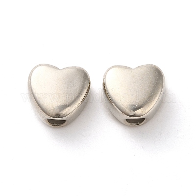 CCBプラスチックビーズ  銀  ハート  11x12x7mm  穴：3.8mm&nbsp;KY-B003-05-1