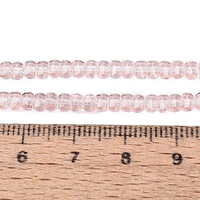透明ガラスビーズ連売り  骨の形状  多面カット  ピンク  2~2.5x3.5~4x2.5~3mm  穴：0.7~0.8mm  約142~160個/連  11.61~15.35インチ（29.5~39cm）&nbsp;GLAA-Q107-01A-B01-1