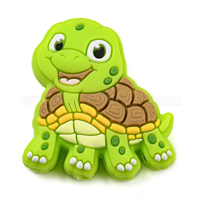 シリコンビーズ  カメ  カメ  29x26x9mm  穴：2.5mm&nbsp;SIL-Z017-01-1