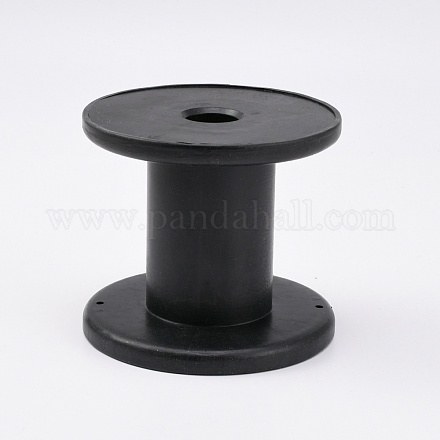 ワイヤーのためのプラスチック製の空のスプール  スレッドボビン  ブラック  10.1x8.9cm&nbsp;TOOL-WH0138-02-1