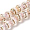 Lampwork Beads Strands, Round, Pink, 12mm, Hole: 1.2mm, about 45pcs/strand, 19.29''(49cm)