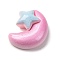 Resin Cabochons, Moon, Pearl Pink, 21x17.5x8.5mm