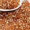 Glass Seed Beads, Silver Lined, Square, Dark Orange, 3~3.5x2.5~3x2.5~3mm, Hole: 1mm, about 10714pcs/pound