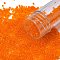 Glass Seed Beads, Transparent, Round, Orange, 12/0, 2mm, Hole: 1mm, about 2000 beads/30g