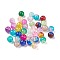 Transparent Crackle Glass Beads, Round, Mixed Color, 8~8.5x7~7.5mm, Hole: 1.5~1.6mm, 735Pcs/500g