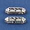 Brass Crystal Rhinestone Spacer Bars, 3-Hole, Hexagon, Silver, 21x3.5x7mm, Hole: 1.5mm