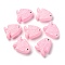 Transparent Glass Enamel Beads, Fish, Pearl Pink, 21.5x18x7mm, Hole: 1.5mm