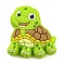 Silicone Beads, Tortoise, Tortoise, 29x26x9mm, Hole: 2.5mm