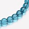Glass Round Bead Strands, Medium Aquamarine, 8mm, Hole: 1mm, about 40pcs/strand, 11 inch