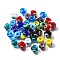 Handmade Evil Eye Lampwork Beads, Flat Round, Mixed Color, 9~10x6mm, Hole: 3mm