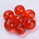 透明なアクリルビーズ  多面カット  ラウンド  レッド  8x8mm  穴：1.5mm  約177個/50g&nbsp;X-TACR-Q254-8mm-V12-1