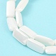 電気めっきシェルパールビーズ連売り  ホワイト  長方形  15.5x7x3~4mm  穴：1mm  約26個/連  15.75インチ（40cm）&nbsp;BSHE-C007-D01-01-4